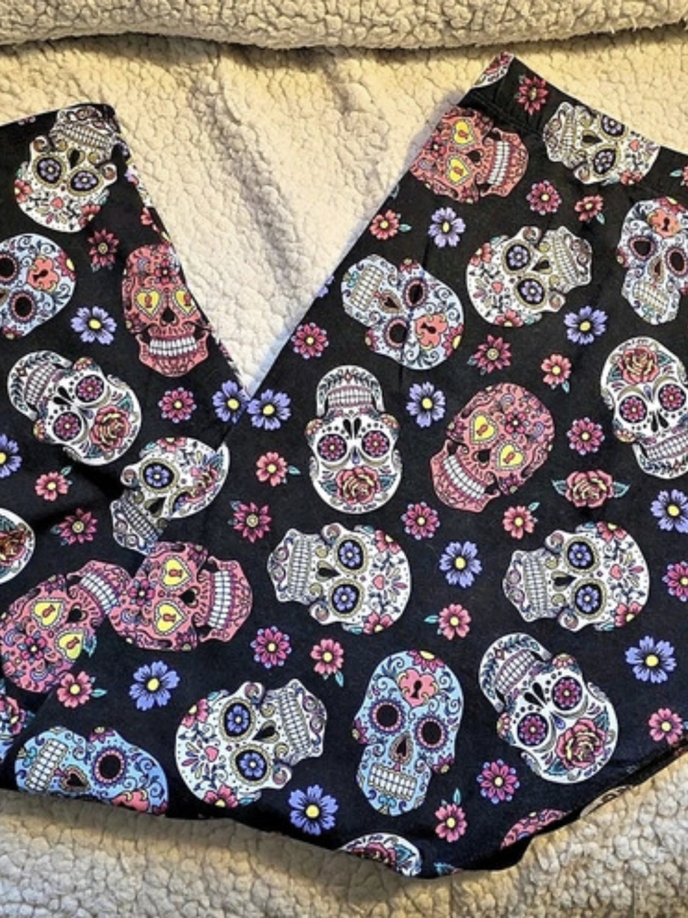 No Boundaries Sugar Skull Print Leggings Size XXL/2XG
